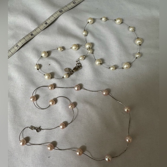 Two pearl bead station style necklaces - Picture 8 of 8